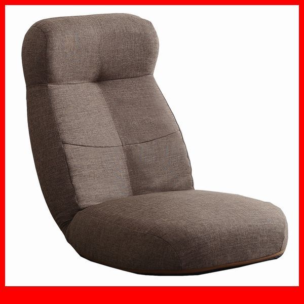 座椅子★14段階リクライニングポケットコイル入り座椅子/日本製 布地 ハイバック/ソファのような座り心地/フラット~二つ折り/ブラウン/a3拍卖