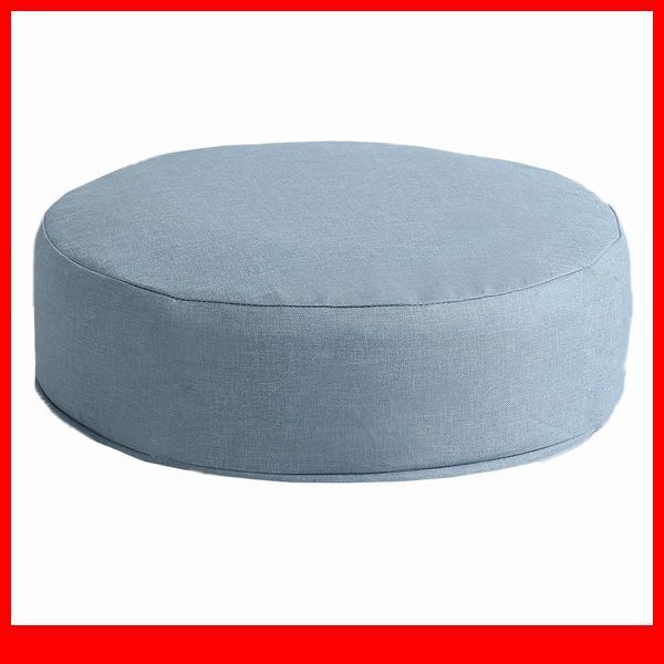 クッション★カバーリング低反発クッション 1個 座布団/洗濯可能なクッションカバー 丸型/シンプル 和室 洋室/厚さ16cm/ライトブルー/a7拍卖