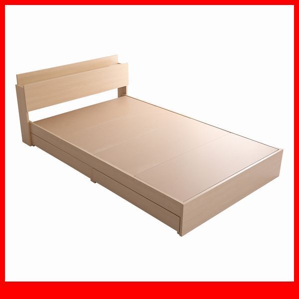 ベッド★宮棚 収納付きヴィンテージチェストベッド フレームのみ ダブル/引き出し2杯 2口コンセント付き/木目調 オーク/限定品 特価/a2拍卖