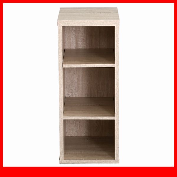 ラック★新品/シンプルデスク用サイドラック 30cm幅/可動棚/木目調 白系/シャビーオーク/a1拍卖