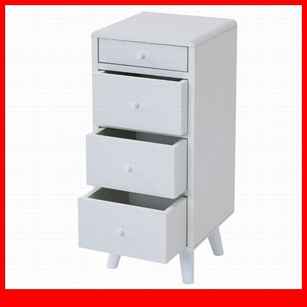 チェスト★新品/一人暮らしに寄り添う リビングチェスト/北欧風 コンパクト 幅30cm 4段4杯 背面化粧/ホワイト/a4拍卖