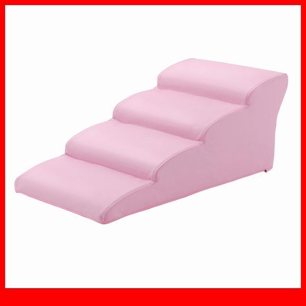 ペット用品★ドッグステップ 犬用階段4段タイプ/胴長 短足 超小型犬用 コーギー 他/ソファ ベッド の上り下り/日本製 PVCレザー/ピンク/a5拍卖