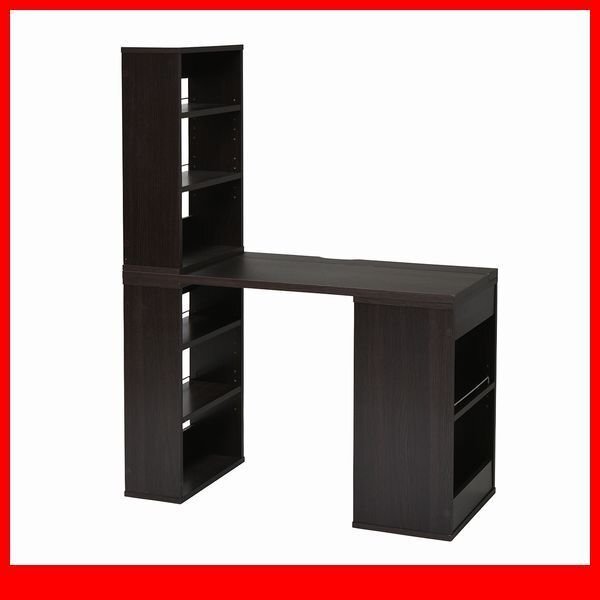 机★組み換えユニットデスク 本棚付き/書斎机 パソコンデスク オフィスデスク 薄型デスク ワークデスク/ダークブラウン/sgta-0124/即決/a1拍卖