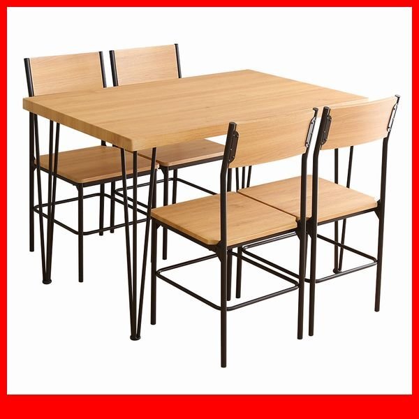 ダイニングセット★新品/長方形ダイニング5点セット/110cm幅テーブル 椅子×4/コンパクト 木目調 ナチュラル/シャビーオーク/a1拍卖