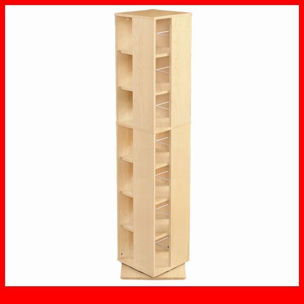 本棚★回転ブックラック 7段/コンパクト 省スペース 39x39cm/大容量 収納 本 280冊 DVD 280枚 CD 392枚/木目調 ナチュラル/限定 特価/a1拍卖