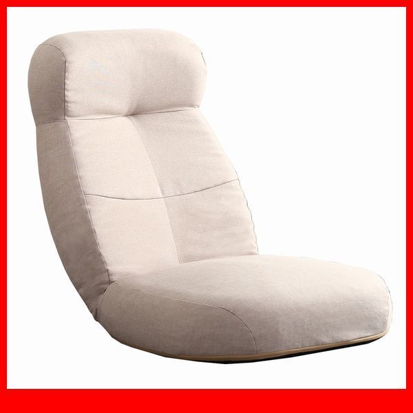 座椅子★14段階リクライニングポケットコイル入り座椅子/日本製 布地 ハイバック/ソファのような座り心地/フラット~二つ折り/ベージュ/a1拍卖