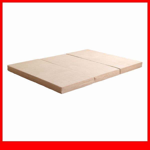 マットレス★新品/三つ折り折りたたみマットレス ダブル/厚さ10cm 高反発 安心の日本製/ベージュ/a1拍卖