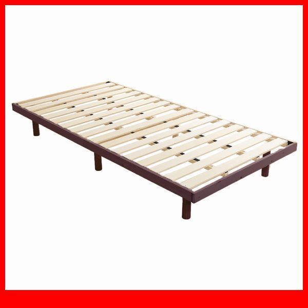 すのこベッド★簡易宮セット/3段階高さ調節 脚付きすのこベッド/シングル/北欧産パイン材 低ホルムアルデヒド 頑丈/ブラウン/特価/a1拍卖