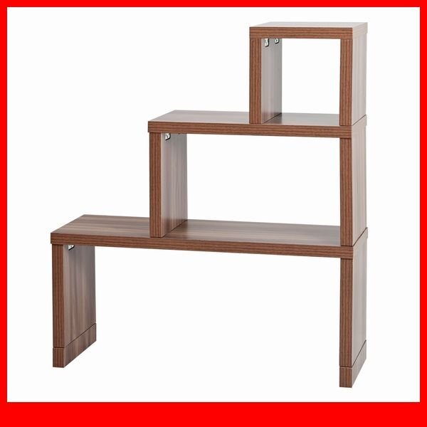 ラック★新品/コの字ユニットラック/変幻自在 飾り棚 ディスプレイラック テレビ台 テーブル デスク 間仕切り 背面化粧/木目調 ブラウン/a1拍卖