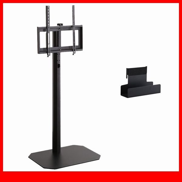 テレビ台★新品/大人かわいいインテリア 八角壁寄せテレビスタンド ハイ HDDホルダー付/32~65型TV対応 コード収納 首振機能/ブラック/a1拍卖