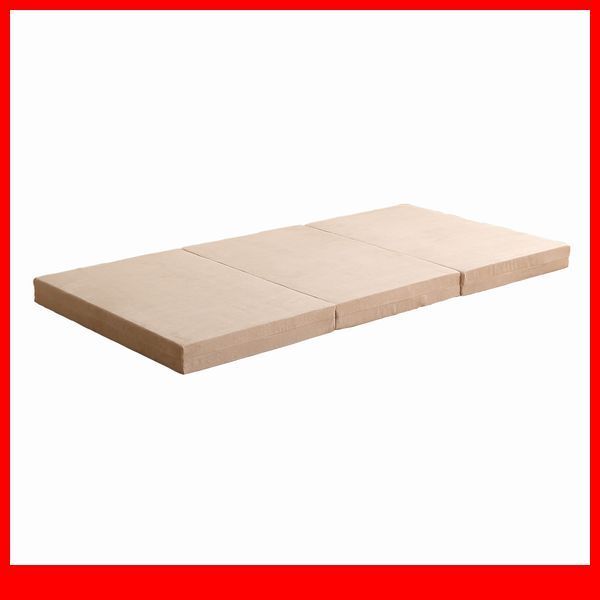 マットレス★新品/三つ折り 折りたたみマットレス シングル/厚さ10cm 高反発 安心の日本製/ベージュ/a1拍卖