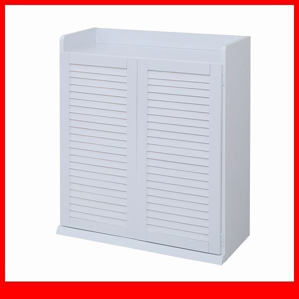 下駄箱★ルーバーシューズボックス 幅75cm 単品/靴箱 シューズラック 下足入れ 玄関収納/薄型 可動棚/ホワイト 白家具/限定/SGTA-0102/a4拍卖
