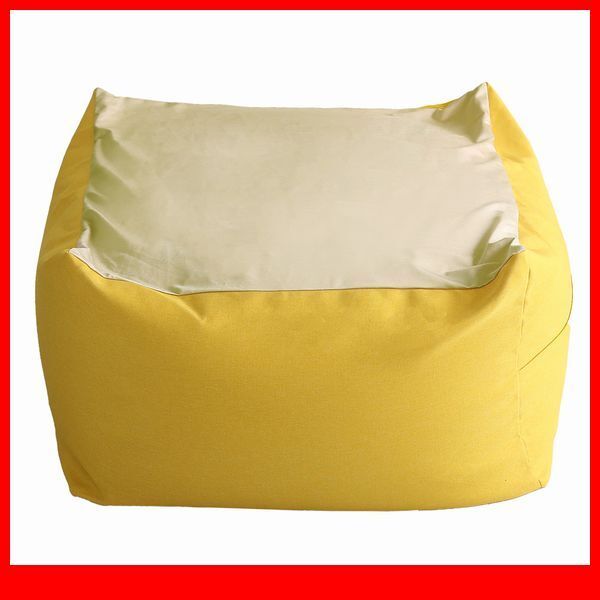 クッション★おしゃれでかわいいキューブ型ビーズクッション XLサイズ/日本製 洗えるカバー 布地/ソファ 椅子 スツール/イエロー/a7拍卖