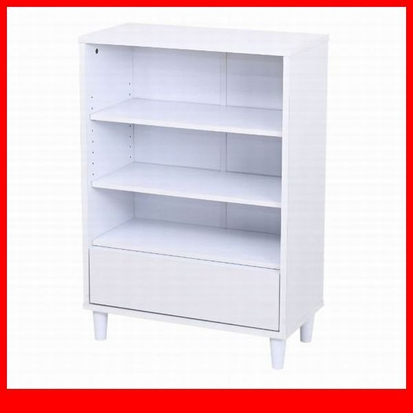 キャビネット★新品/Adatto オープン&チェスト/オープン収納 引き出し収納/本棚 ディスプレイラック 多目的収納 可動棚/ホワイト/a3拍卖