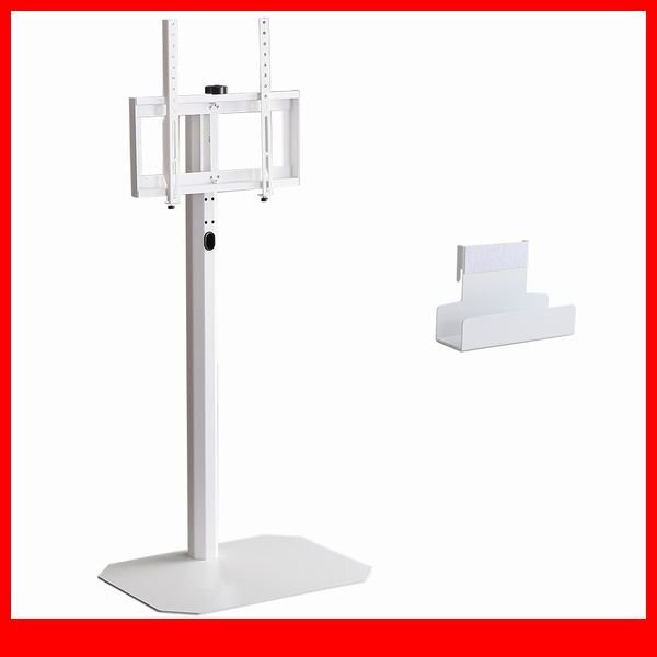 テレビ台★新品/大人かわいいインテリア 八角壁寄せテレビスタンド ハイ HDDホルダー付/32~65型TV対応 コード収納 首振機能/ホワイト/a4拍卖