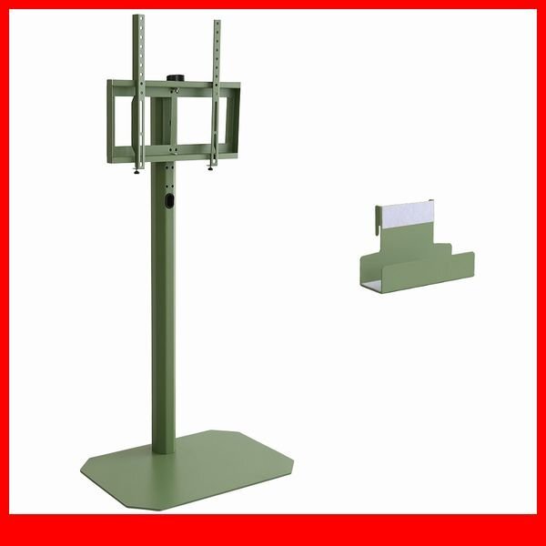 テレビ台★新品/美しいフォルムの八角壁寄せテレビスタンド ハイタイプ ハードディスクホルダーセット/32~65インチ/グリーン/a2拍卖