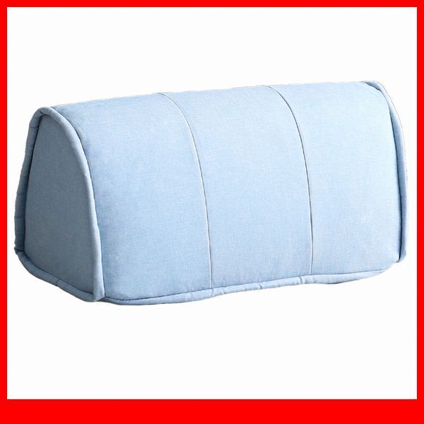 クッション★新品/背もたれクッション 滑り止め付き/ファブリック 安心の日本製 完成品/ライトブルー/a4拍卖