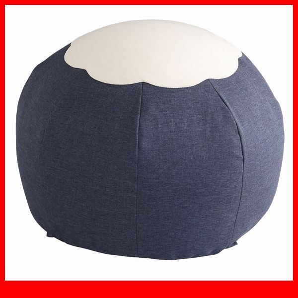 クッション★かわいいお花型ビーズクッション/使い方色々 オットマン スツール サイドテーブル/カバーリング/中身 日本製/ネイビー/a5拍卖