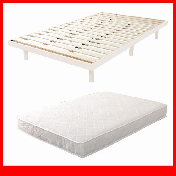 すのこベッド★ポケットコイルマットレス付 3段階高さ調節 脚付きすのこベッド/セミダブル/コンセント 北欧パイン材/ホワイトウォッシュ/a4拍卖