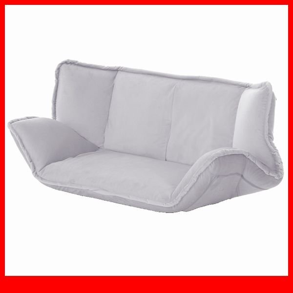 ソファ★新品/大人かわいいインテリア マルチリクライニングローソファ 2人掛け/ベッドマットにも 日本製 完成品/グレー/a5拍卖