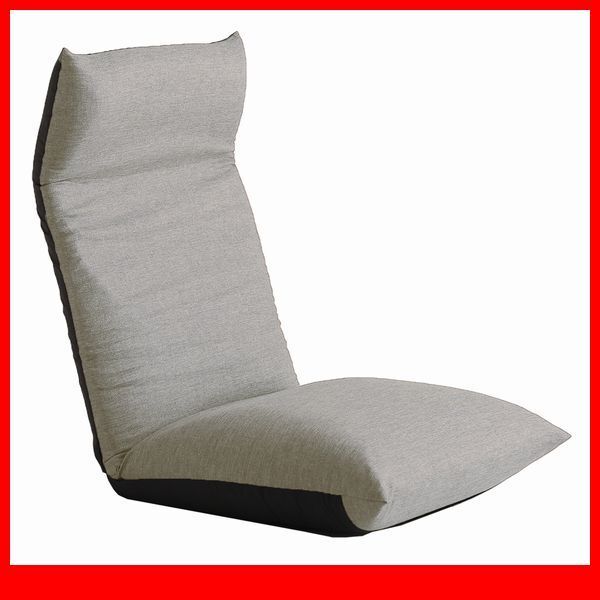 座椅子★14段階リクライニングポケットコイル入り座椅子/日本製 完成品 布地/ソファのような座り心地/フラット~二つ折り/グレー/a4拍卖