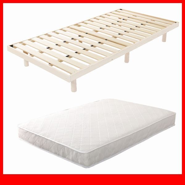 すのこベッド★ポケットコイルマットレス付 3段階高さ調節 脚付きすのこベッド/シングル/コンセント付 北欧パイン材/ホワイトウォッシュ/a4拍卖