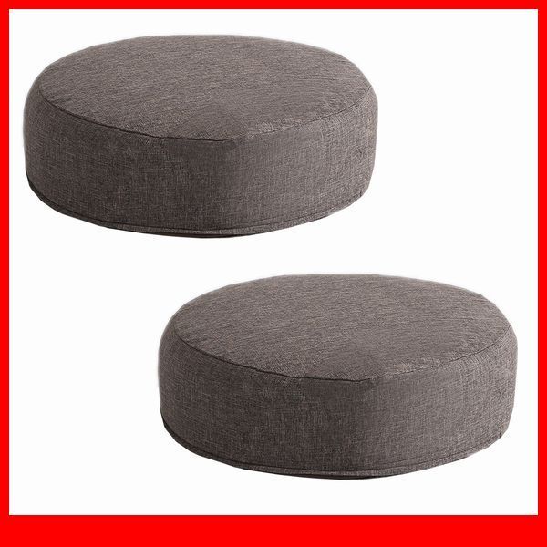 クッション★カバーリング低反発クッション 2個 座布団/洗濯可能なクッションカバー 丸型/シンプル 和室 洋室/厚さ16cm/日本製/ブラウン/a4拍卖