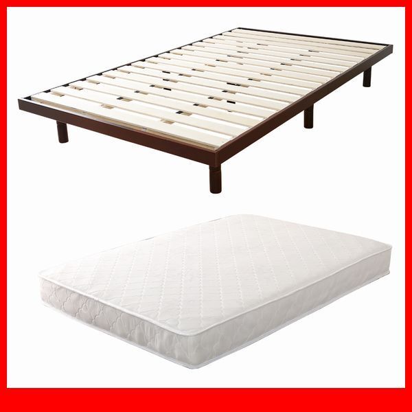 すのこベッド★ポケットコイルマットレス付 3段階高さ調節 脚付きすのこベッド/セミダブル/コンセント付 北欧パイン材/ブラウン/a1拍卖