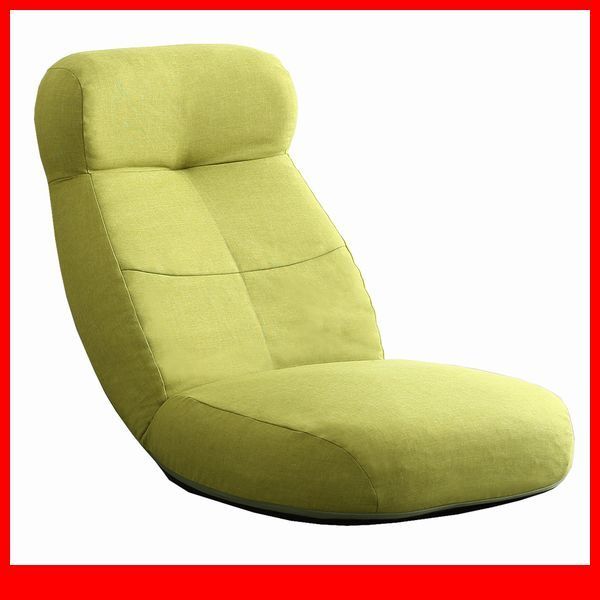 座椅子★14段階リクライニングポケットコイル入り座椅子/日本製 布地 ハイバック/ソファのような座り心地/フラット~二つ折り/グリーン/a4拍卖