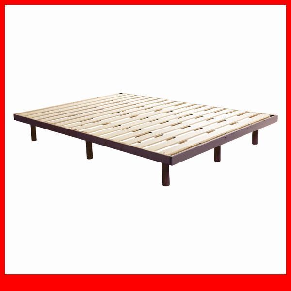 ベッド★高さ3段階調整 脚付き 天然木 すのこベッド ダブル/北欧インテリア パイン材 低ホルムアルデヒド/新品 限定品/ブラウン/a1拍卖