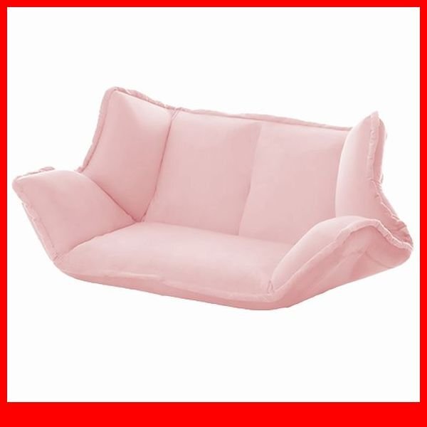 ソファ★新品/大人かわいいインテリア マルチリクライニングローソファ 2人掛け/ベッドマットにも 日本製 完成品/ピンク/a9拍卖