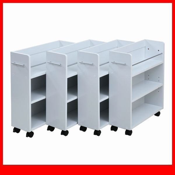 押入れ収納★クローゼット 収納 ラック 本棚 4個セット/隙間家具 リビング ダイニング デスクラックに/ホワイト 白家具/sgta-0128set/a4拍卖