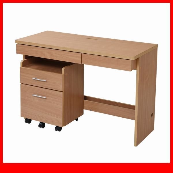 机★シンプルデスク 2点セット/パソコンデスク キャスター付きワゴン/配線 収納/SOHO ワークデスク/ナチュラル/sgta-0125/即決/即決/a3拍卖