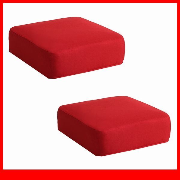 クッション★カバーリング低反発クッション 2個 座布団/洗濯可能なクッションカバー 角型/シンプル 和室 洋室/厚さ16cm/日本製/レッド/a8拍卖