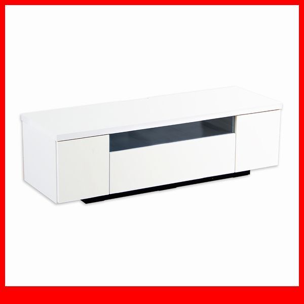 テレビ台/シンプルでスタイリッシュなテレビ台 テレビボード ローボード/46型 木製 幅120cm 日本製 完成品/ホワイト 鏡面/新品 特価/a1拍卖