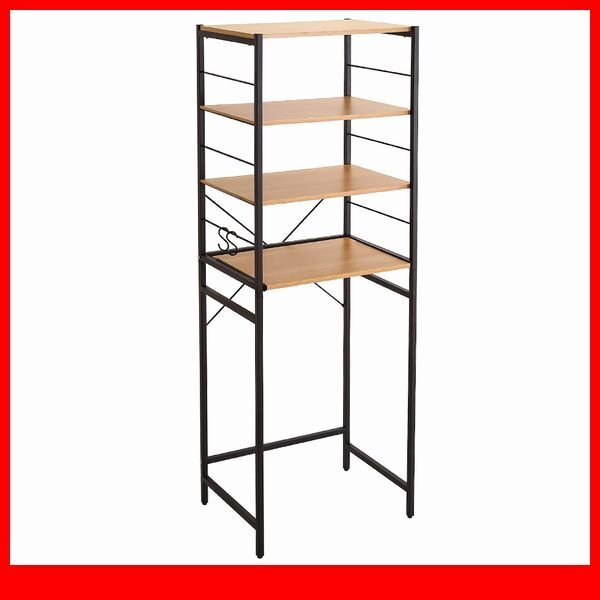 レンジ台★新品/ヴィンテージゴミ箱上レンジラック/省スペース 幅60cm 可動棚 スライドトレー/木目調 ナチュラル系/シャビーオーク/a1拍卖