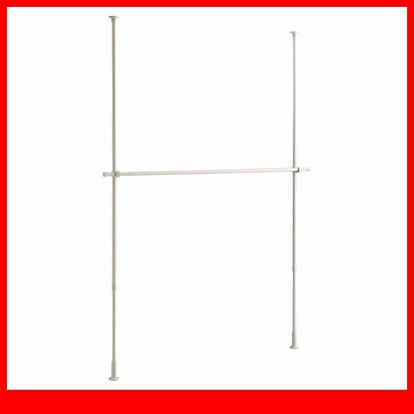 ハンガーラック★新品/シンプル つっぱりハンガーラック 1段 幅120~200cm 高さ調整可能/ビス止め不要 賃貸OK/ホワイト/a3拍卖