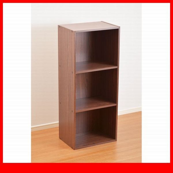 カラーボックス★3段A4サイズ 2個セット/マルチ 多目的収納/ブラウン/a1拍卖