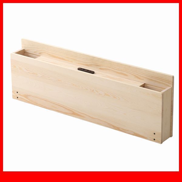 オプション品★パイン材脚付きすのこベッド リリッタ専用宮棚 単品 シングル用/コンセント付き/ナチュラル/a3拍卖