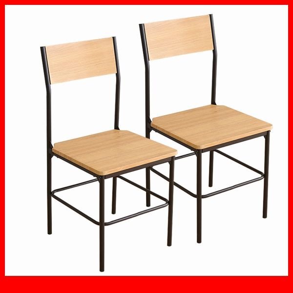 椅子★新品/ヴィンテージ背もたれ付きチェア2脚セット/テーブル デスク オフィスでも/木目調 ナチュラル/シャビーオーク/a1拍卖