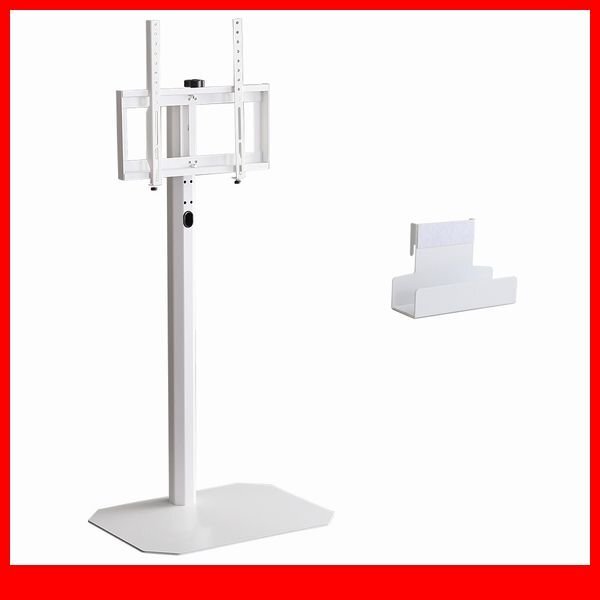 テレビ台★新品/北欧インテリア 八角壁寄せテレビスタンド ハイタイプ HDDホルダー付/32~65型TV対応 コード収納 首振り機能/ホワイト/a4拍卖