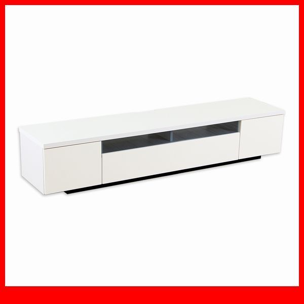 テレビ台/シンプルでスタイリッシュなテレビ台 テレビボード ローボード/70型 木製 幅180cm 日本製 完成品/ホワイト 鏡面/新品 激安/a1拍卖