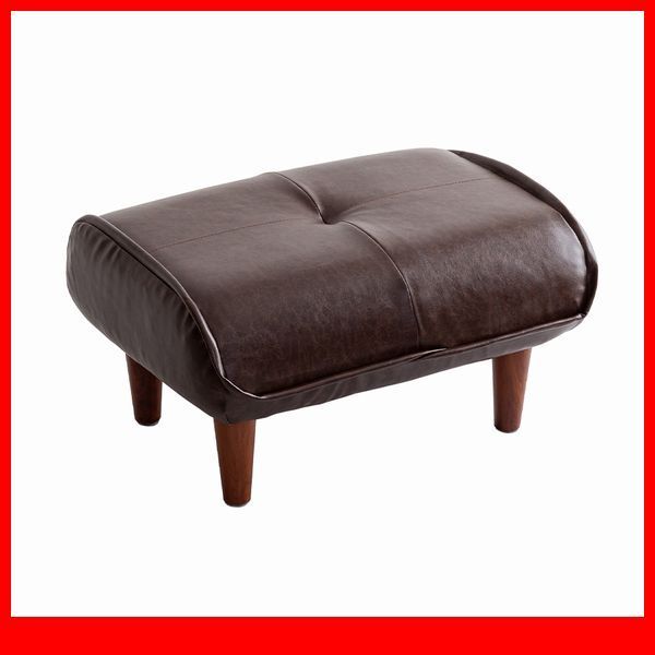 ソファ★新品/ヴィンテージ オットマン/サイドテーブル スツール ロータイプ可/合皮 PVCレザー ポケットコイル/日本製/ダークブラウン/a3拍卖