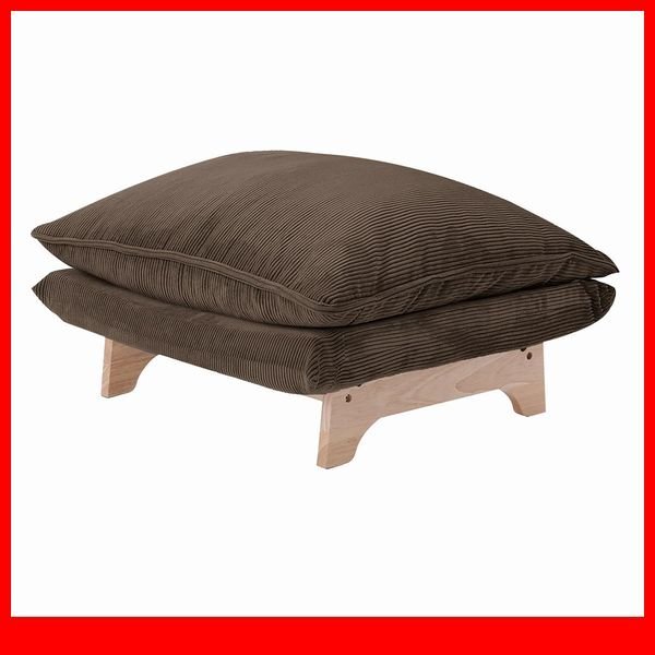 ソファ★新品/脚付きローソファ オットマン単品/ワイド サイドテーブルにも 日本製 完成品/コーデュロイ グレー/a3拍卖