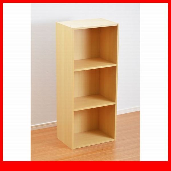 カラーボックス★3段A4サイズ 単品/マルチ 多目的収納/ナチュラル/a3拍卖