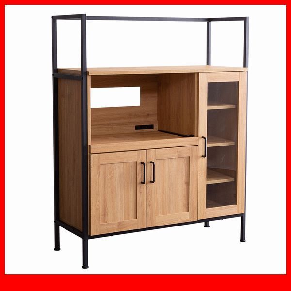 レンジ台★新品/ヴィンテージ レンジ台/家電収納庫 食器棚/木目調 ナチュラル/側面 背面も美しく/シャビーオーク/a1拍卖