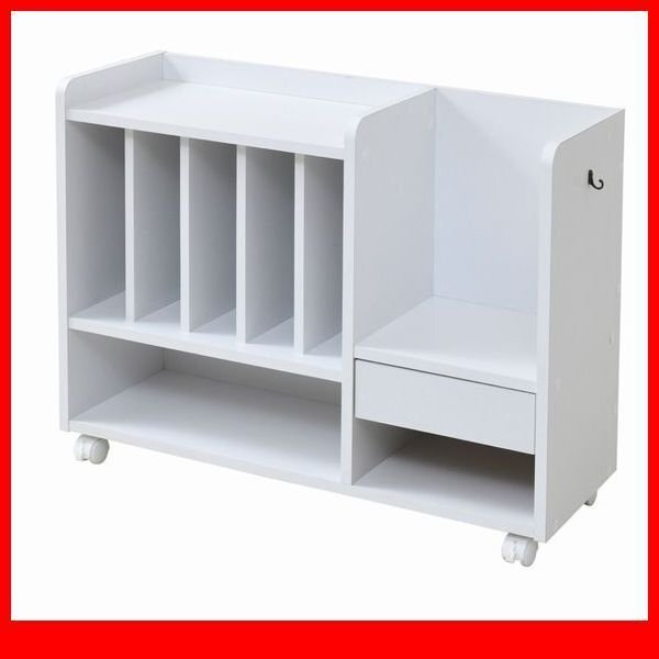 子供収納★多機能ランドセルラック カウンター下タイプ/本棚 整理棚 キャスター付き/整理整頓 SOHOにも/白家具 ホワイト/a3拍卖
