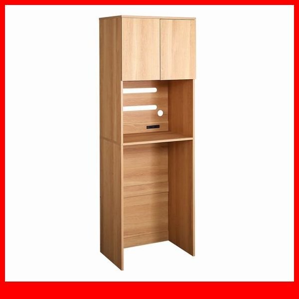 キッチン収納★新品/ヴィンテージ 木製ごみ箱上ラック スリムタイプ 幅59cm/食器棚 家電収納棚 可動棚 コンセント付き/シャビーオーク/a1拍卖