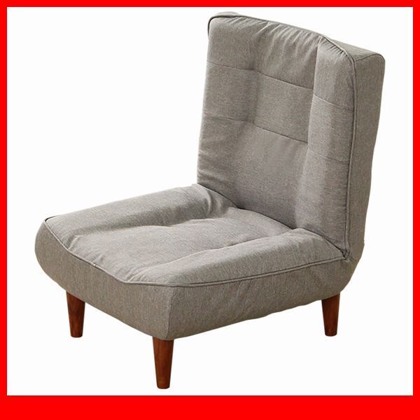 ソファ★1人掛ハイバックソファ 布地 ローソファ 座椅子にも ポケットコイル 3段階リクライニング 日本製 完成品/グレー/a3拍卖