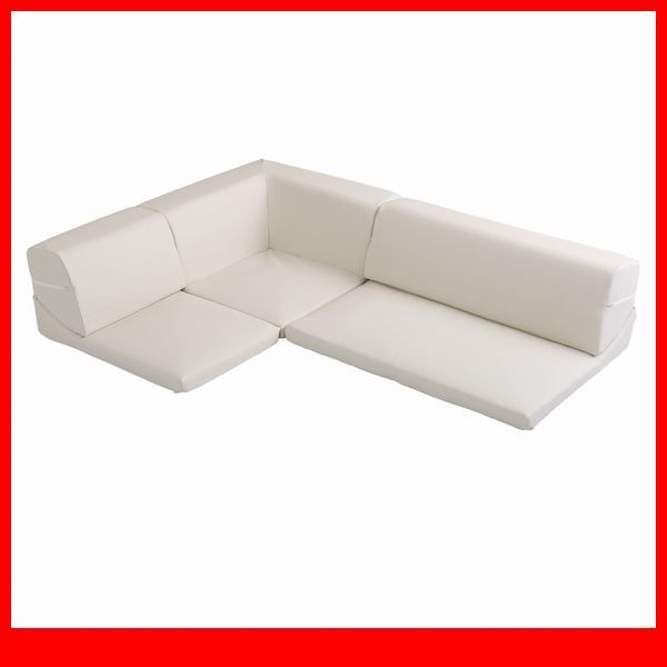 ソファ★組み替え自由なフロアソファ 3人掛け ロータイプ/リクライニング ローテーブル こたつで/日本製 合皮 PVC/アイボリー/新品 特価/a3拍卖